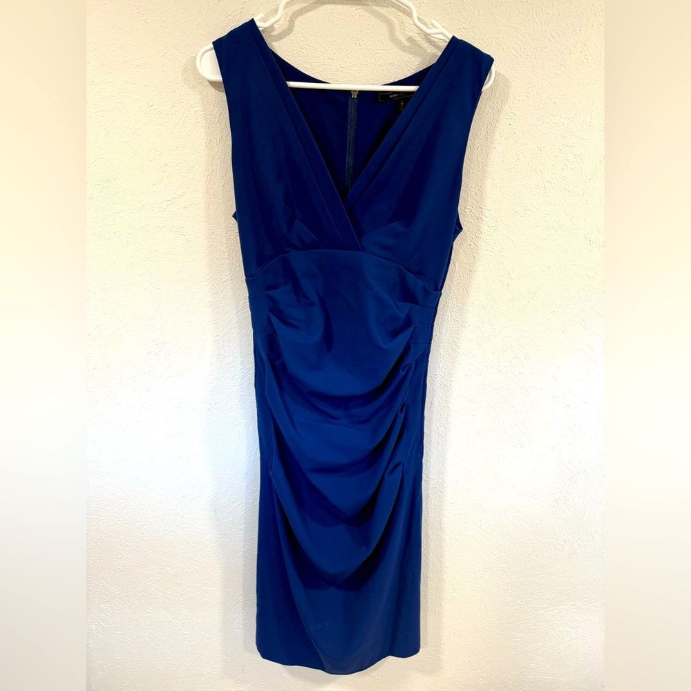 BCBGMaxAzria Alysse Cobalt Blue Midi Dress Size 8 EUC